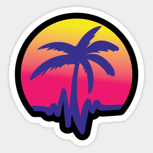 Palms and Wavs Sunrise Logo Tee Sticker